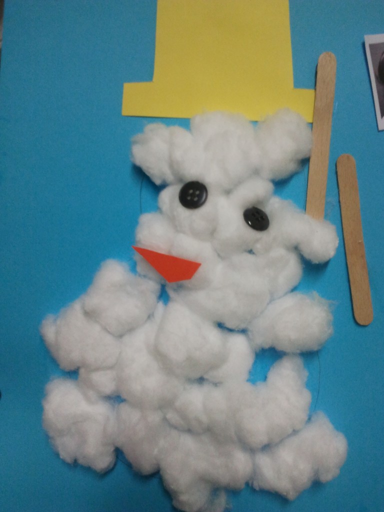 Bonhomme de neige en coton