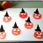 Halloween-citrouilles avec chapeau de sorcière