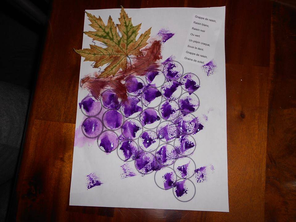 peindre une grappe de raisin et son poème