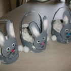 Petits lapins gris de pâques à réaliser (Dès 2 ans et demi)