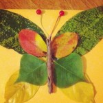 Papillon en feuilles d'automne