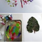 Pour faire des empreintes de feuilles à la peinture