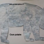 Ours polaire en peinture à l'éponge