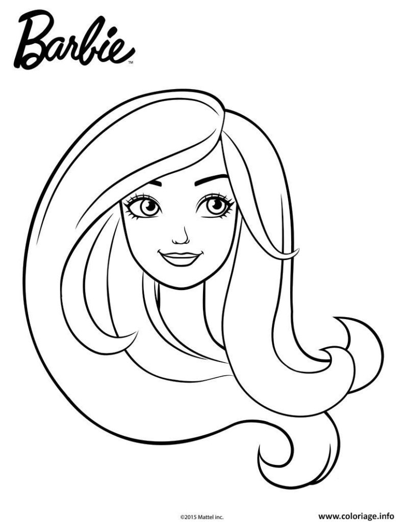 Coloriage Barbie En Portrait Facile Fille Dessin Concernant Dessin Fille Facile Education Enfance Fr