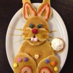 Goûter rigolo en forme de lapin pour Pâques avec des Pancakes