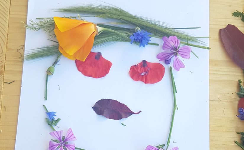Activité collage de fleurs pour les enfants