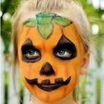 Maquillage enfant pour halloween en citrouille