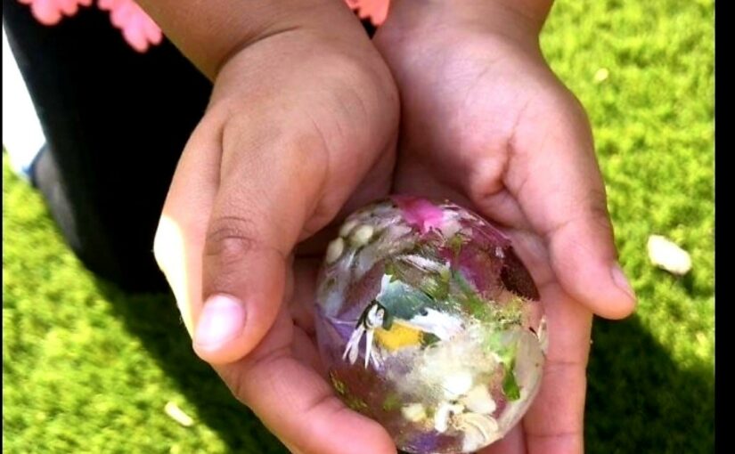 Oeuf fleuris glacés de pâques à fabriquer avec les enfants