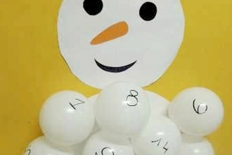 Calendrier de l’avent bonhomme de neige en ballons