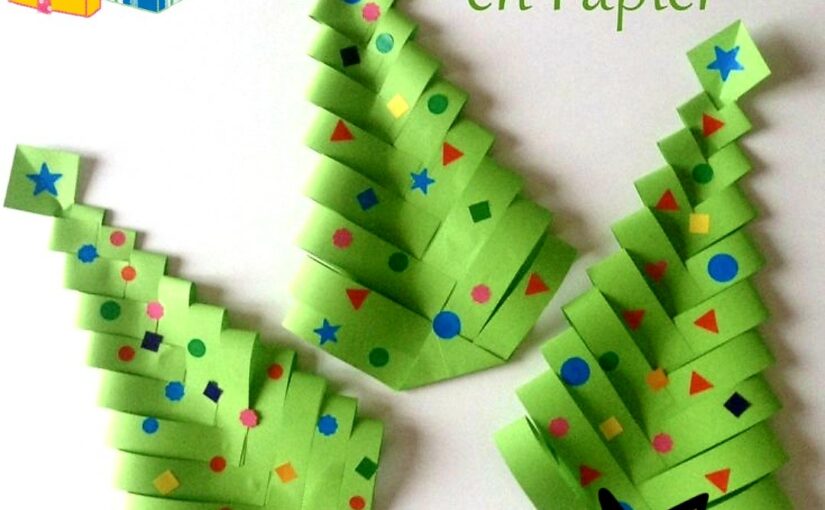 activité enfant pliage papier:sapin