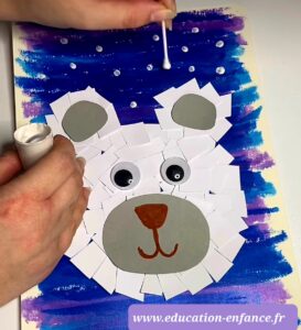 Réaliser un Ours polaire :activite manuelle pour enfant en maternelle