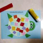 Fabriquer une tortue en collage pour les enfants