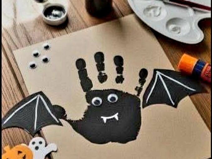 chauve-souris en peinture pour halloween