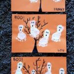 fantômes d'halloween en peinture