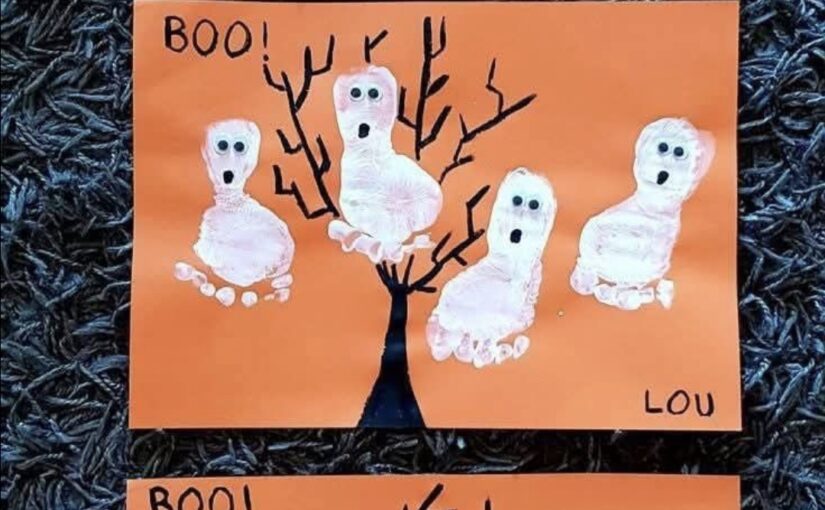 fantômes d’halloween en peinture